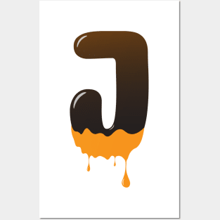 Chocolate Alphabet Letter J Posters and Art